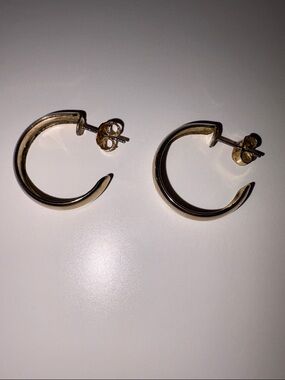 ❤️‍🔥3/10❤️‍🔥 Gold-Tone Open Hoop Stud Earrings